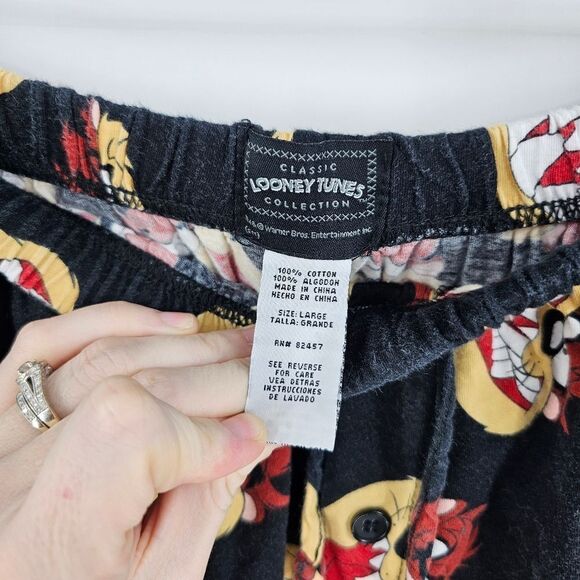 Looney tunes Tasmanian devil taz pajama pants large black Tazmanian - Picture 3 of 3